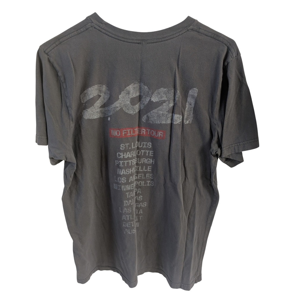 The Rolling Stones 2021 No Filter Tour TShirt Charcoal Grey USA Flag Tongue Logo - Picture 3 of 5